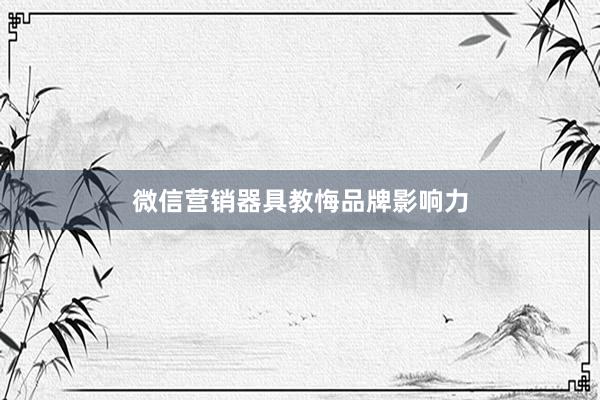 微信营销器具教悔品牌影响力